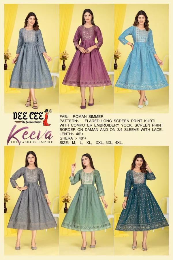 Deecee Keeva Casual Wear Printed Shimmer Kurtis Collection